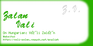 zalan vali business card